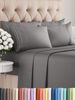 Picture of Queen 6 Piece Sheet Set - Breathable & Cooling Sheets - Hotel Luxury Bed Sheets - 1 Flat Sheet, 1 Fitted Sheet & 4 Pillowcases - Deep Pocket - Easy Fit, Soft & Wrinkle Free - Queen Dark Grey Sheets