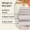 Picture of Queen 6 Piece Sheet Set - Breathable & Cooling Sheets - Hotel Luxury Bed Sheets - 1 Flat Sheet, 1 Fitted Sheet & 4 Pillowcases - Deep Pocket - Easy Fit, Soft & Wrinkle Free - Queen Light Grey Sheets