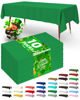 Picture of Pureegg Plastic Table Cloth Disposable 10 Pack, 54 x 108 Inch Table Cloths, St Patricks Day Decorations, Shamrock Green Tablecloths for Rectangle Tables, Plastic Table Cover, Leakproof & Sturdy, Green