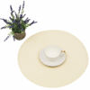 Picture of SHACOS Round Braided Placemats Set of 6 Round Table Mats for Dining Tables 15 inch (Cream, 6)