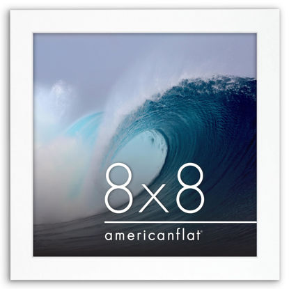 Picture of Americanflat 8x8 Picture Frame with Shatter-Resistant Glass - Gallery Style Frame with Engineered Wood - Signature Collection - Photo Frame for Tabletop and Wall Display - White