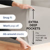 Picture of Extra Deep Twin XL Fitted Sheet - Hotel Luxury Single Fitted Sheet Only - Easily Fits 18 inch to 24 inch Mattress - Soft, Wrinkle Free, Breathable & Comfy Extra Deep Pockets Light Grey Fitted Sheet