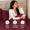 Picture of Extra Deep King Fitted Sheet - Hotel Luxury Single Fitted Sheet Only - Sheet Easily Fits 18 inch to 24 inch Mattress - Soft, Wrinkle Free, Breathable And Comfy Extra Deep Pockets Burgundy Fitted Sheet