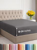Picture of Extra Deep Full Fitted Sheet - Hotel Luxury Single Fitted Sheet Only - Sheet Easily Fits 18 inch to 24 inch Mattress - Soft, Wrinkle Free, Breathable & Comfy Extra Deep Pockets Dark Grey Fitted Sheet