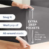 Picture of Extra Deep Full Fitted Sheet - Hotel Luxury Single Fitted Sheet Only - Sheet Easily Fits 18 inch to 24 inch Mattress - Soft, Wrinkle Free, Breathable & Comfy Extra Deep Pockets Dark Grey Fitted Sheet