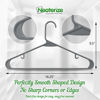 Picture of NEATERIZE Plastic Hangers 50 Pack Grey - Clothes Hangers - Makes The Perfect Coat Hanger and General Space Saving Clothes Hangers for Closet - Percheros Ganchos para Colgar Ropa Hangars