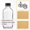 Picture of 8 Pack, 2 oz Small Clear Glass Bottles w/ Lid & 2 Stainless Steel Funnels - 60ml Boston Sample Bottles - Mini Travel Essential or Decorative Bottles for Potion, Juice, Wellness, Ginger Shots, Whiskey