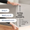 Picture of Extra Deep Cal King Fitted Sheet - Hotel Luxury Single Fitted Sheet Only - Easily Fits 18 inch to 24 inch Mattress - Soft, Wrinkle Free, Breathable & Comfy Extra Deep Pockets Light Grey Fitted Sheet