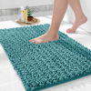 Picture of Yimobra Bath Rug Mat, 32 x 20, Soft Shaggy Non-Slip Chenille Bathroom Rugs, Large Size, Super Absorbent and Thick, Machine Washable Bathroom mat, Tub and Shower, Home Decor Accessories, Teal Blue