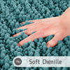 Picture of Yimobra Bath Rug Mat, 32 x 20, Soft Shaggy Non-Slip Chenille Bathroom Rugs, Large Size, Super Absorbent and Thick, Machine Washable Bathroom mat, Tub and Shower, Home Decor Accessories, Teal Blue