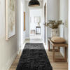 Picture of Ophanie Runner Rug for Hallway, 2x6 Bedroom Black Runner Rugs, Non Slip Fluffy Soft Shaggy Bedside Carpet for Kids Girls Boys Home Decor Aesthetic, Dorm Nursery