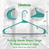 Picture of NEATERIZE Plastic Hangers 50 Pack Aqua - Clothes Hangers - Makes The Perfect Coat Hanger and General Space Saving Clothes Hangers for Closet - Percheros Ganchos para Colgar Ropa Hangars