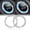 Picture of LivTee 2 PCS Crystal Combinatorial Rhinestone Car Engine Start Decoration Ring, Push to Start Button Cover/Sticker, Bling Car Interior Accessories for Women, Key Ignition&Knob Bling Ring, White