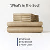 Picture of King 6 Piece Sheet Set - Breathable & Cooling Sheets - Hotel Luxury Bed Sheets - 1 Flat Sheet, 1 Fitted Sheet & 4 Pillowcases - Deep Pocket - Easy Fit, Soft & Wrinkle Free - King Heathered Tan Sheets