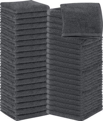 Picture of Utopia Towels Cotton Washcloths Set - 100% Ring Spun Cotton, Premium Quality Flannel Face Cloths, Highly Absorbent and Soft Feel Fingertip Towels (60 Pack, Grey)