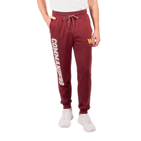 Picture of Ultra Game NFL Men's Super Soft Game Day Jogger Sweatpants, Washington Commanders, Team Color Stripe, Medium