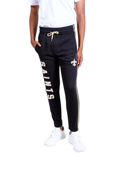 Picture of Ultra Game NFL New Orleans Saints Mens Active Basic Jogger Fleece Pants, Team Color 18, Medium