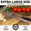 Picture of Zulay Kitchen Large Premium Garlic Press Set - Bigger Bowl for Bigger Garlic - Rust Proof & Dishwasher Safe Garlic Mincer Tool - Easy-Squeeze, Easy-Clean Silicone Garlic Peeler & Brush (Copper)