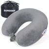Picture of SAIREIDER Travel Pillows for Sleeping Airplane 100% Pure Memory Foam Neck Pillow for Airplanes Washable Cover with Storage Bag (Grey)
