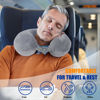 Picture of SAIREIDER Travel Pillows for Sleeping Airplane 100% Pure Memory Foam Neck Pillow for Airplanes Washable Cover with Storage Bag (Grey)