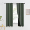 Picture of NICETOWN 100% Blackout Curtains 60" Long, Pair of Energy Smart & Noise Blocking Out Drapes for Baby Room Window, Thermal Insulated Guest Room Lined Window Dressing(Dark Mallard, 37" Wide)