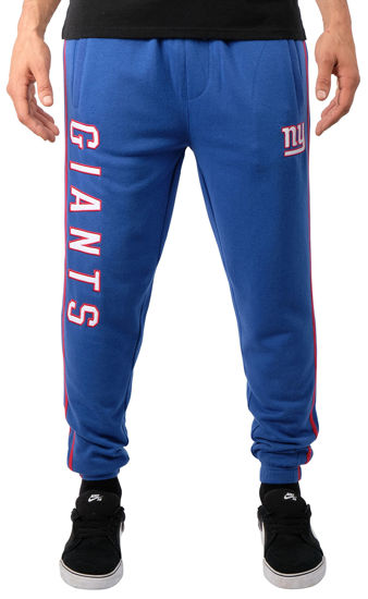 Picture of Ultra Game NFL New York Giants Mens Active Basic Jogger Fleece Pants, Team Color 18, Large