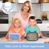 Picture of Bentgo Kids Prints Leak-Proof, 5-Compartment Bento-Style Kids Lunch Box - Ideal Portion Sizes for Ages 3-7, Durable, Drop-Proof, Dishwasher Safe, & Made with BPA-Free Materials (Lavender Galaxy)