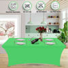 Picture of Hussome 2 Pack 4FT Table Cloth for Rectangular Tablecloth Bluish Gray Stretch Fitted Table Cover Spandex Tablecloths Table Protector for Event, Cocktail, Wedding, Banquet or Parties