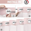 Picture of YellyHommy No Hook Shower Curtain with Snap in Liner Set Less Time Waffle Shower Curtain for Bathroom 75" L x 72" W Pink