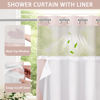 Picture of YellyHommy No Hook Shower Curtain with Snap in Liner Set Less Time Waffle Shower Curtain for Bathroom 75" L x 72" W Pink