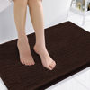 Picture of Smiry Luxury Chenille Bath Rug 36''x24'', Extra Soft and Absorbent Shaggy Bathroom Mat Rugs, Machine Washable, Non-Slip Plush Carpet Runner for Tub, Shower, and Bath Room, Brown
