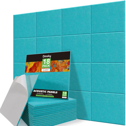 Picture of 18 Pack Blue Acoustic Panels 12"X12"X 0.4"Soundproof Wall Panels Wall Decoration Sound Absorbing Panel High-Density Sound Deadening Panels Acoustic Treatment Panel For Home Studio