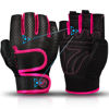 Picture of MOREOK Workout Gloves Padded Weight Lifting Gloves for Men/Women, [3MM Gel] Fingerless Grip Gym Gloves Fitness Gloves Pink-S