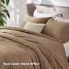 Picture of Bedsure Queen Comforter Set - Brown Comforter Queen Size, Soft Bedding for All Seasons, Cationic Dyed Bedding Set, 3 Pieces, 1 Comforter (90"x90") and 2 Pillow Shams (20"x26"+2")