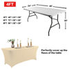 Picture of IVAPUPU 2 Pack 6FT Table Cloth for Rectangular Fitted Events Stretch Champagne Table Covers Washable Table Cover Spandex Tablecloth Table Protector for Party, Wedding, Cocktail, Banquet, Festival