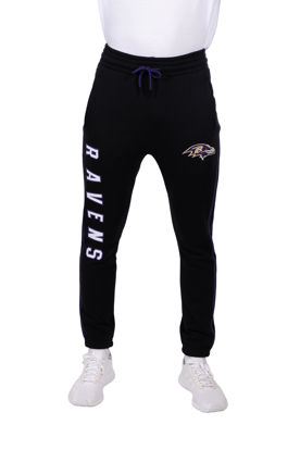 Picture of Ultra Game NFL Men's Super Soft Game Day Jogger Sweatpants, Baltimore Ravens, Team Color, Small