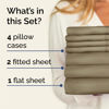 Picture of Split King 7 Piece Sheet Set - Breathable & Cooling Sheets - Hotel Luxury Bed Sheets - 1 Flat Sheet, 2 Fitted Sheets & 4 Pillowcases - Easy Fit, Soft & Wrinkle Free - Split King Khaki Sheets