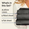 Picture of Twin XL 4 Piece Sheet Set - Breathable & Cooling Sheets - Hotel Luxury Bed Sheets - 1 Flat Sheet, 1 Fitted Sheet & 2 Pillowcases - Deep Pocket - Easy Fit, Soft & Wrinkle Free - Twin XL Charcoal Sheets