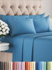 Picture of Cal King 6 Piece Sheet Set - Breathable & Cooling Sheets - Hotel Luxury Bed Sheets - 1 Flat Sheet, 1 Fitted Sheet & 4 Pillowcases - Easy Fit, Soft & Wrinkle Free - Cal King Denim Blue Sheets