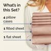 Picture of Full 6 Piece Sheet Set - Breathable & Cooling Sheets - Hotel Luxury Bed Sheets - 1 Flat Sheet, 1 Fitted Sheet & 4 Pillowcases - Deep Pocket - Easy Fit - Comfy, Soft & Wrinkle Free - Full Mauve Sheets