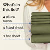 Picture of Full 6 Piece Sheet Set - Breathable & Cooling Sheets - Hotel Luxury Bed Sheets - 1 Flat Sheet, 1 Fitted Sheet & 4 Pillowcases - Deep Pocket - Easy Fit, Soft & Wrinkle Free - Full Sage Green Sheets