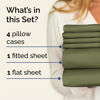 Picture of Queen 6 Piece Sheet Set - Breathable & Cooling Sheets - Hotel Luxury Bed Sheets - 1 Flat Sheet, 1 Fitted Sheet & 4 Pillowcases - Deep Pocket - Easy Fit, Soft & Wrinkle Free - Queen Sage Green Sheets