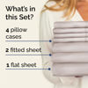 Picture of Split King 7 Piece Sheet Set - Breathable & Cooling Bed Sheets - Hotel Luxury Bed Sheets for Women, Men, Kids & Teens - Deep Pockets - Easy Fit - Soft and Wrinkle Free - Split King Light Grey Sheets