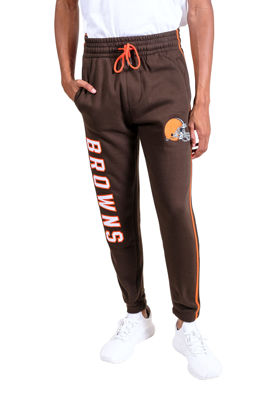 Picture of Ultra Game NFL Cleveland Browns Mens Active Basic Jogger Fleece Pants, Team Color 18, Small