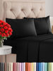 Picture of Twin XL 4 Piece Sheet Set - Breathable & Cooling Sheets - Hotel Luxury Bed Sheets - 1 Flat Sheet, 1 Fitted Sheet & 2 Pillowcases - Deep Pocket - Easy Fit, Soft & Wrinkle Free - Twin XL Black Sheets