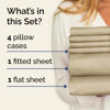 Picture of Queen 6 Piece Sheet Set - Breathable & Cooling Sheets - Hotel Luxury Bed Sheets - 1 Flat Sheet, 1 Fitted Sheet & 4 Pillowcases - Deep Pocket - Easy Fit, Soft & Wrinkle Free - Queen Beige Sheets