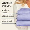Picture of Twin XL 4 Piece Sheet Set - Breathable & Cooling Sheets - Hotel Luxury Bed Sheets - 1 Flat Sheet, 1 Fitted Sheet & 2 Pillowcases - Deep Pocket - Easy Fit, Soft & Wrinkle Free - Twin XL Lavender Sheets