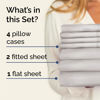 Picture of Split King 7 Piece Sheet Set - Breathable & Cooling Sheets - Hotel Luxury Bed Sheets - 1 Flat Sheet, 2 Fitted Sheets & 4 Pillowcases - Easy Fit, Soft & Wrinkle Free - Split King French Grey Sheets