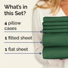 Picture of Cal King 6 Piece Sheet Set - Breathable & Cooling Sheets - Hotel Luxury Sheets - 1 Flat Sheet, 1 Fitted Sheet & 4 Pillowcases - Deep Pocket - Easy Fit, Soft & Wrinkle Free - Cal King Emerald Sheets
