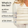 Picture of Split King 7 Piece Sheet Set - Breathable & Cooling Sheets - Hotel Luxury Bed Sheets - 1 Flat Sheet, 2 Fitted Sheets & 4 Pillowcases - Easy Fit, Soft & Wrinkle Free - Split King Off White Sheets